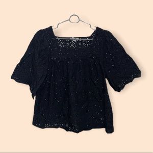 Gap Black Eyelet Top size Med